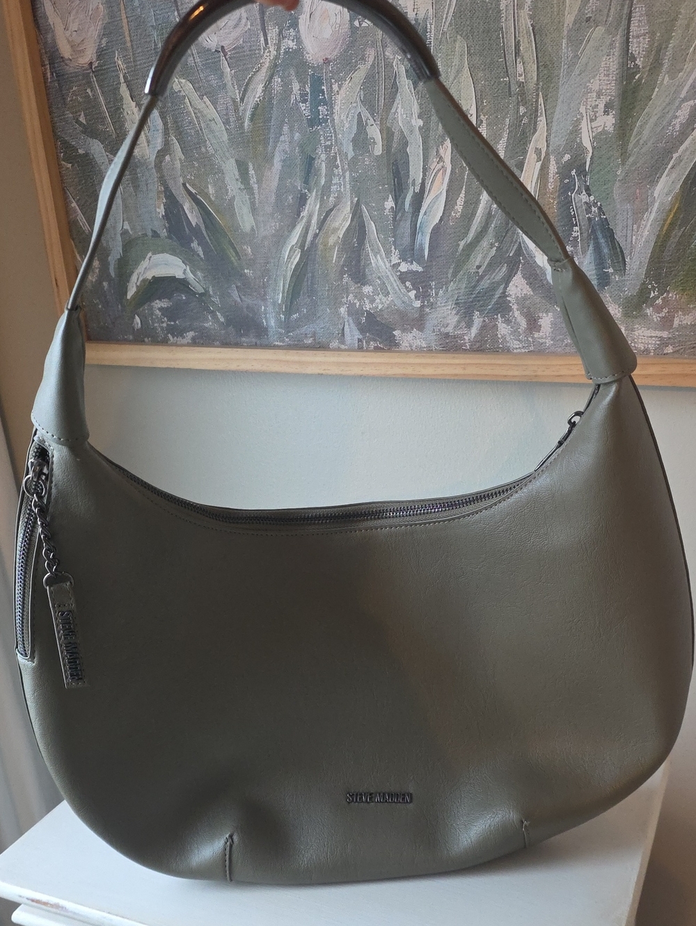 Steve Madden Olive Green Hobo Shoulder Bag | Faux Leather